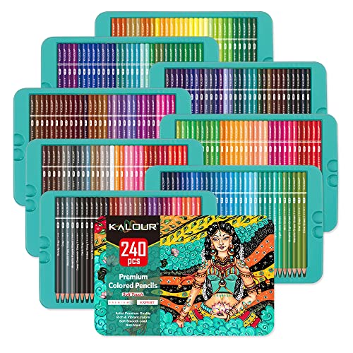 Amazon | KALOUR プロ用色鉛筆 240色セット アーティストソフトコア
